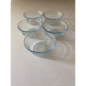 MARINEX 4" Pale Blue Glass Bowls, Brazil (Qty. 5)